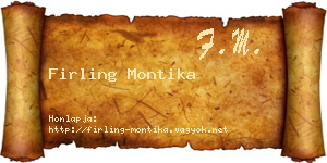 Firling Montika névjegykártya